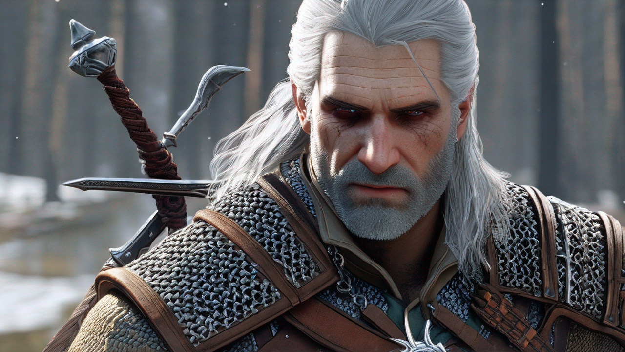 Geralt rozmawiający z Triss Merigold w nastrojowej scenerii, widoczna chemia między postaciami