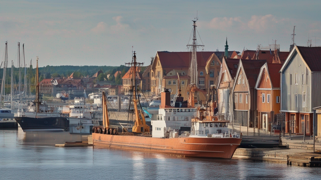 Panorama tętniącego życiem Novigradu z widokiem na port, świątynię ognia i kolorowe kamienice o zachodzie słońca